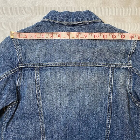 Osh Kosh B’gosh Girls/Boys Denim Jean Trucker Work Wear Snap Front Jacket Sz 10 - Picture 15 of 16